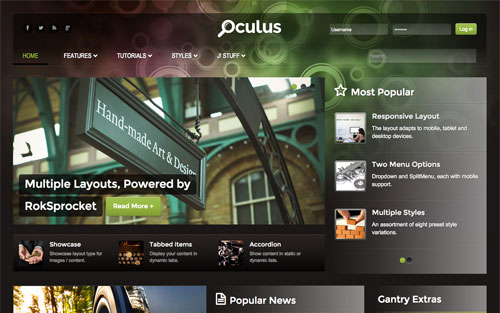 Oculus Template Website